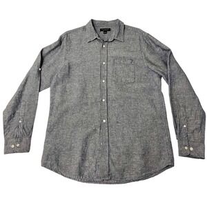 Banana Republic Shirt Mens Large Linen Standard Fit Long‎ Sleeve Workcore Preppy